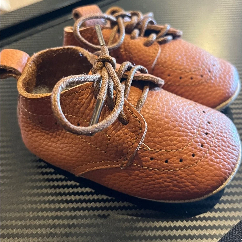 Greceen infant baby shoes brown crib shoes NWT UNISEX winter summer flexible - Picture 3 of 6